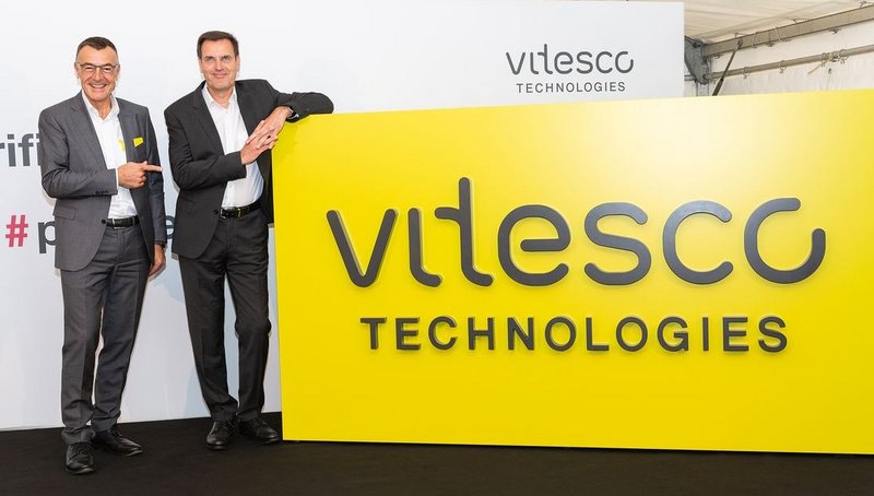 Odhalení loga Vitesco Technologies.