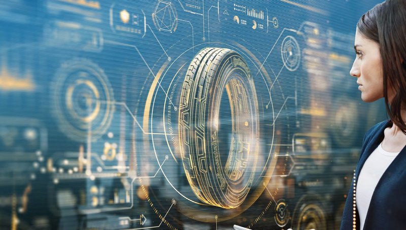 A digital sketch of a car tire