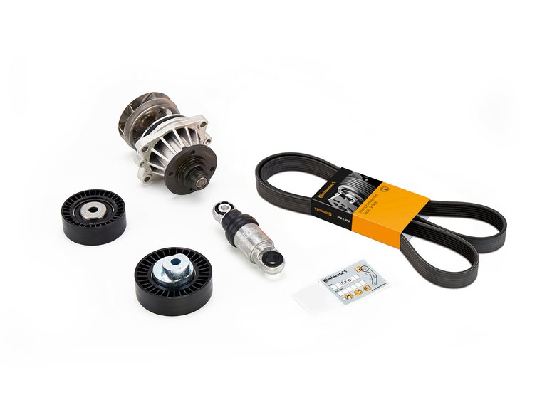 Komplett-Kits mit Wasserpumpe und Keilrippenriemen.