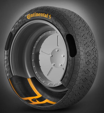 ContiSense利用内嵌在轮胎的传感器持续监测胎纹深度和温度,并通过导电橡胶将电信号发送至车载接收器,从而实现智能监测。