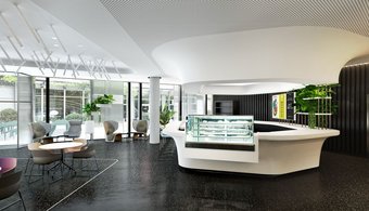 New Continental headquarters, caféteria