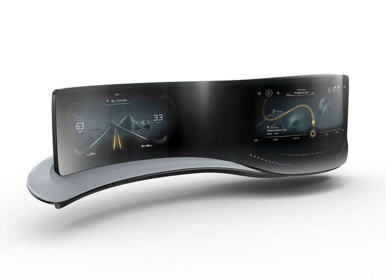 integrované řešení displeje Curved Plastic Lens Display