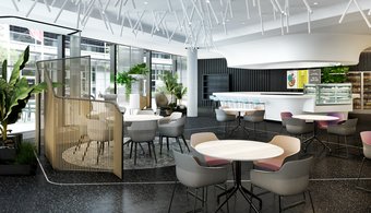 New Continental headquarters, caféteria