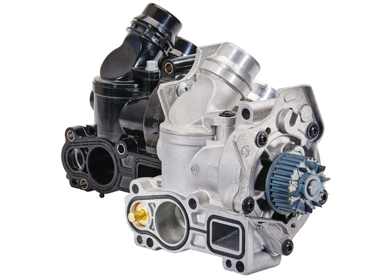 A new metal water pump housing.