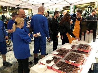 Občerstvení pro naše zaměstnance, jako poděkování za odvedený kus práce